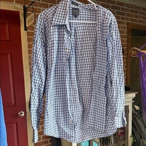 Alexander Julian White and Blue Plaid Men's Shirt